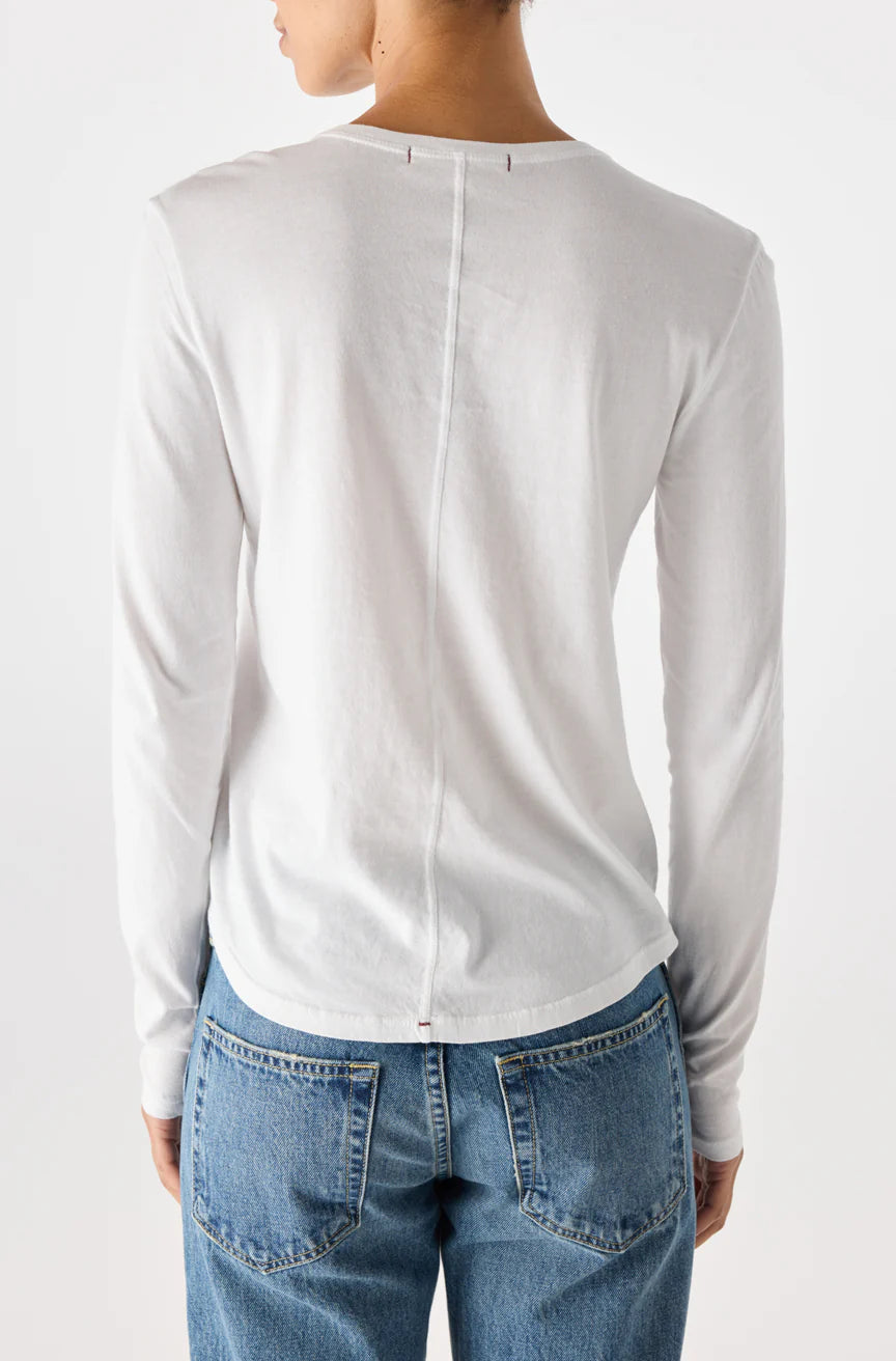 Quinn Long Sleeve Tee - White by AMO — view 3