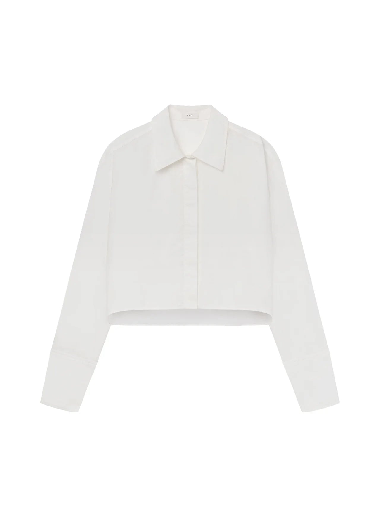 Maude Cropped Cotton Shirt - White by A.L.C — view 6