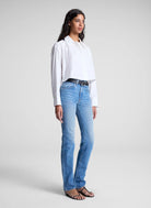 Maude Cropped Cotton Shirt - White by A.L.C — view 3