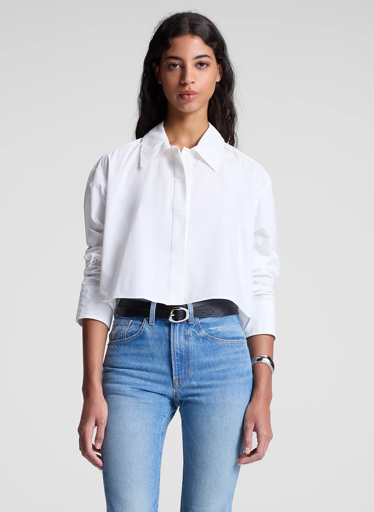Maude Cropped Cotton Shirt - White by A.L.C | 25 South Boutiques