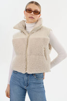 Melicia Reversible Puffer Vest - Bone Ecru by LAMARQUE | 25 South Boutiques