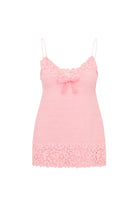 Meva Tweed Lace-Trimmed Mini Dress - Strawberry Spritz by LoveShackFancy — view 6