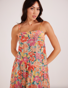 Valla Midi Dress - Pink Floral by Mink Pink — view 3