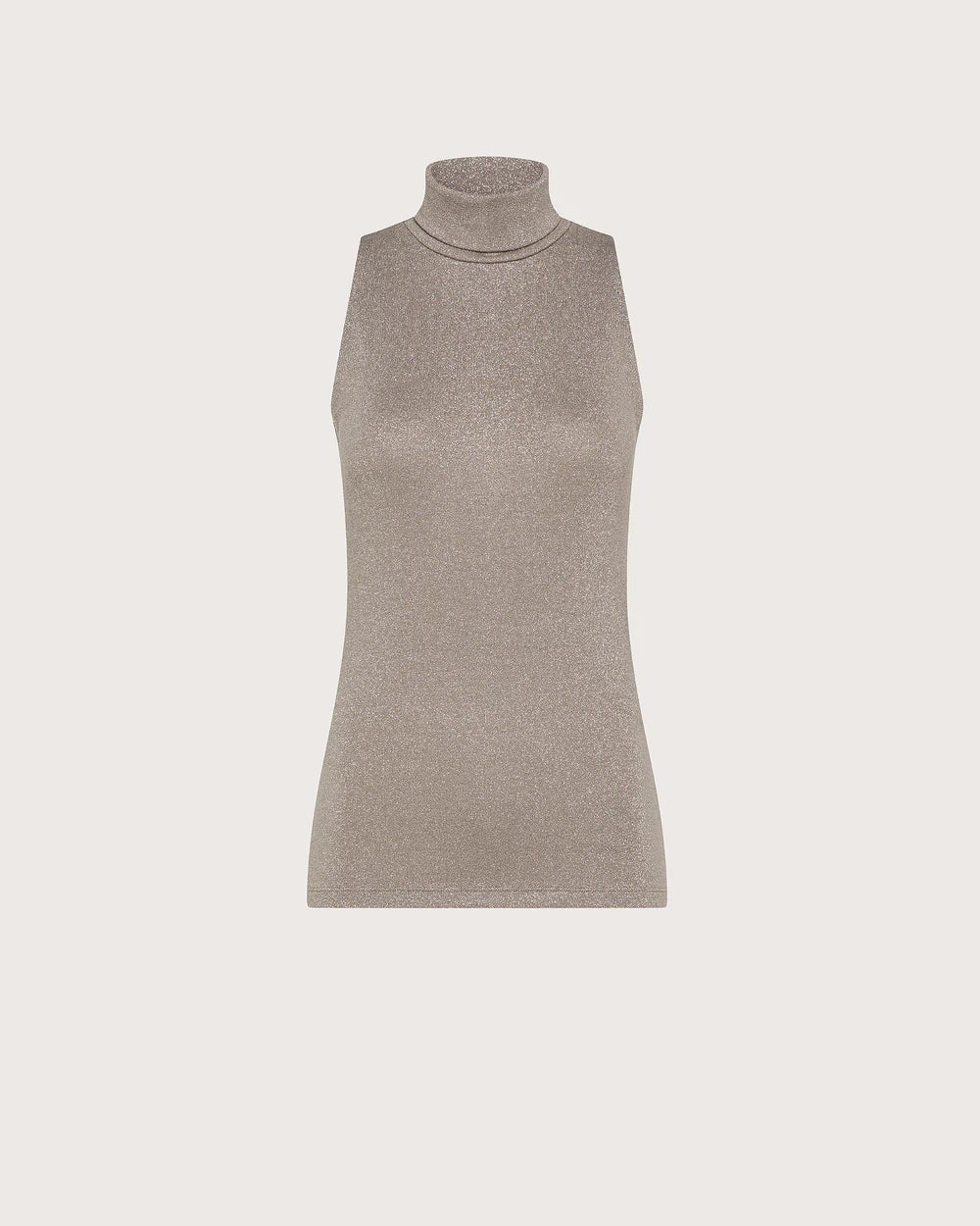 Lurex Sleeveless Turtleneck - Dove Grey by Seventy Venezia — view 5