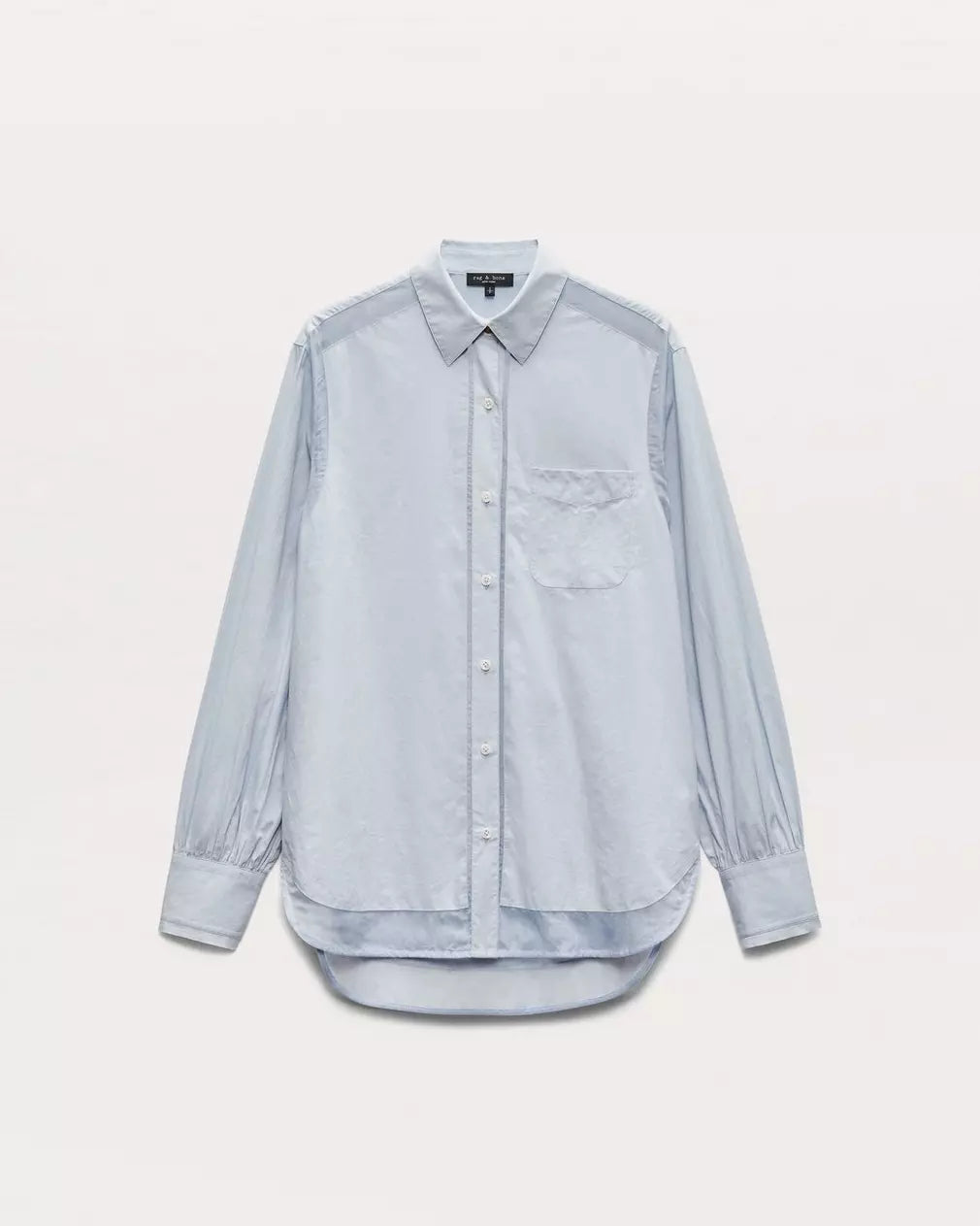 Maxine Poplin-Organza Shirt - Light Blue by Rag & Bone — view 5