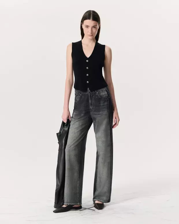 Miramar Terry Wide-Leg Track Pants - Washed Black by Rag & Bone | 25 South Boutiques