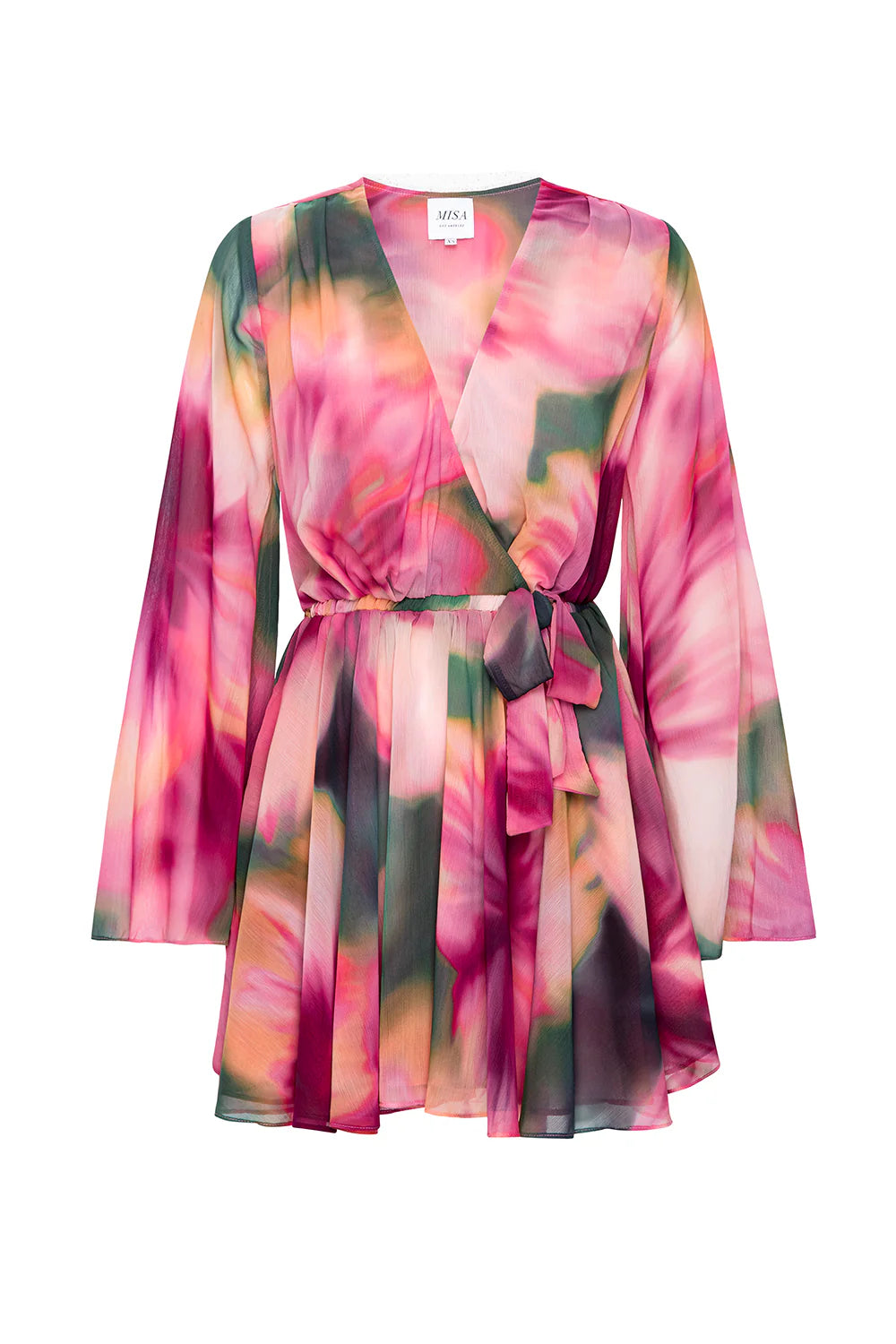 Kaia Dress - Blurred Hibiscus Chiffon by Misa — view 5