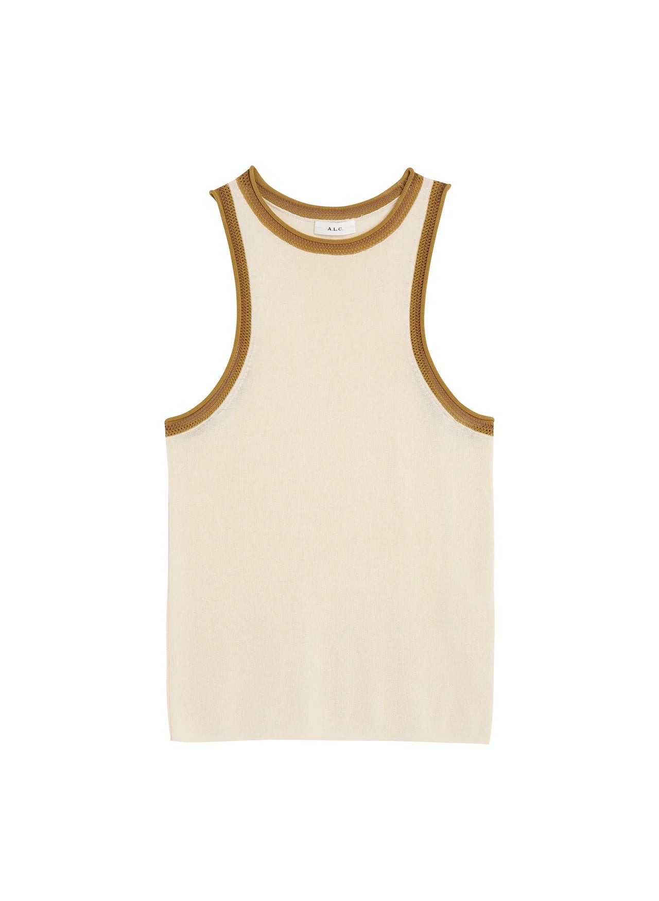 Nelly Contrast Trim Knit Tank - Buttercream by A.L.C — view 5