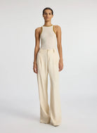 Nelly Contrast Trim Knit Tank - Buttercream by A.L.C — view 3
