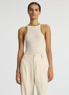 Nelly Contrast Trim Knit Tank - Buttercream by A.L.C | 25 South Boutiques