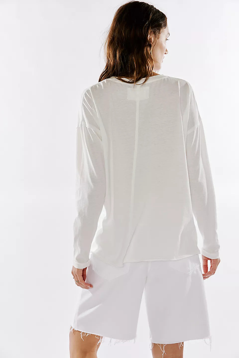 Nina Long-Sleeve Tee - Ivory by Free People — view 4