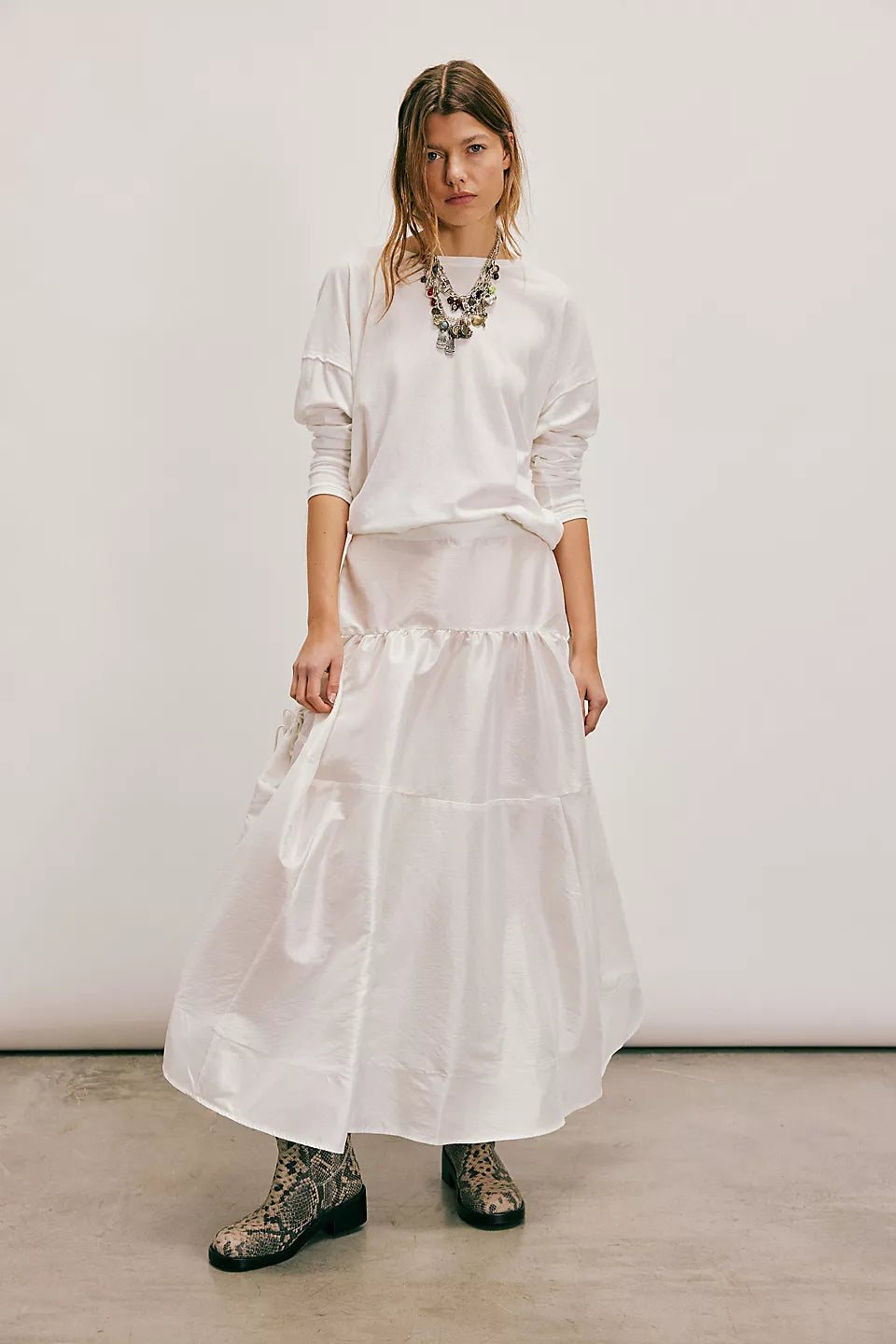Nina Long-Sleeve Tee - Ivory by Free People — view 3