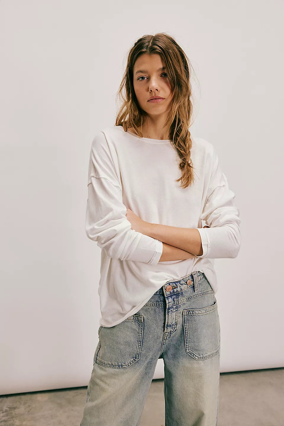 Nina Long-Sleeve Tee - Ivory by Free People | 25 South Boutiques