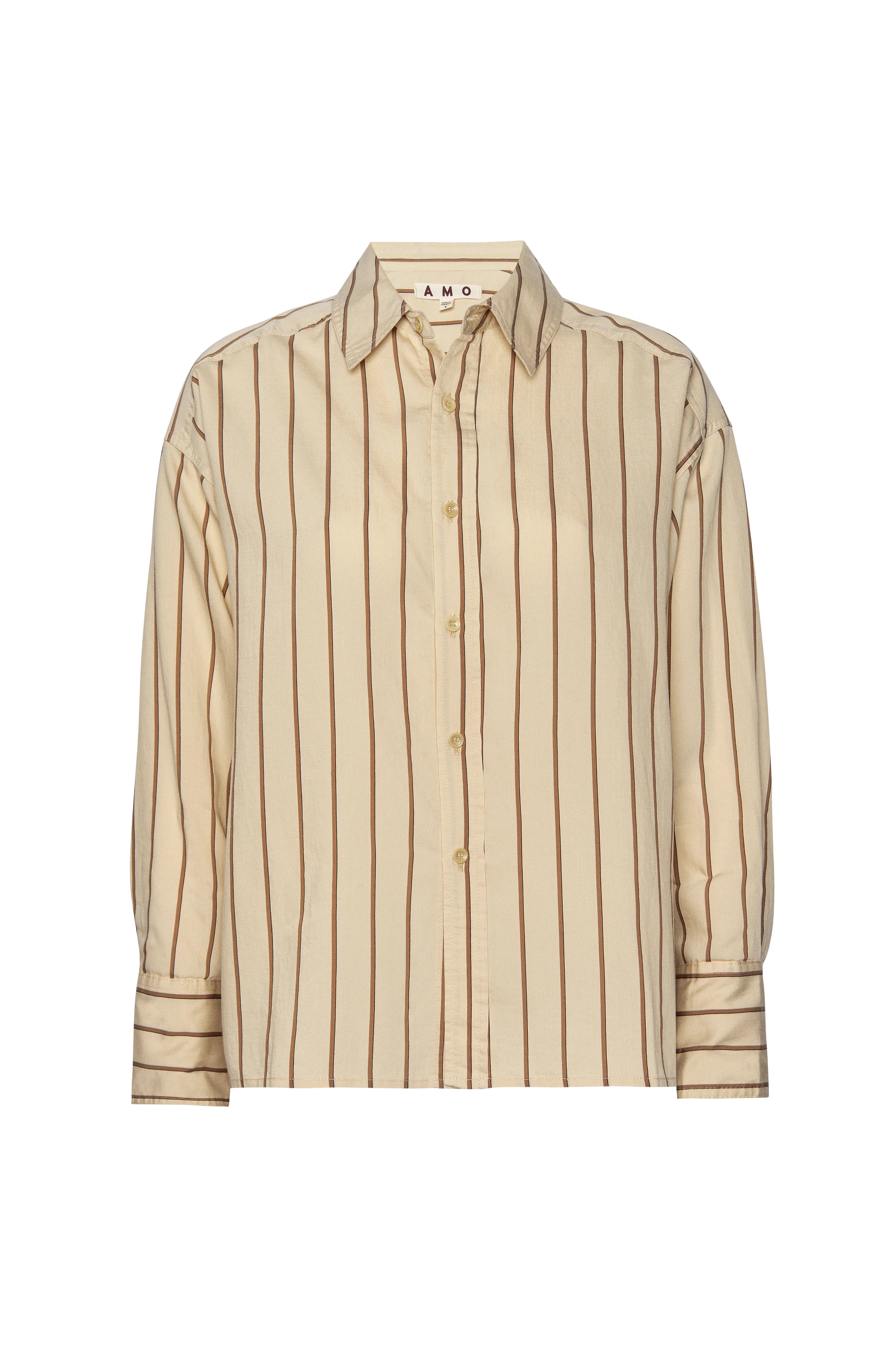 Nina Shirt - Latte Coffee Multi by AMO — view 4