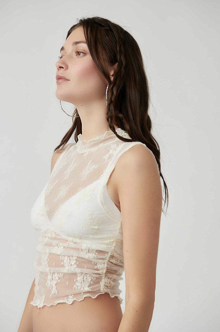 Nice Try Solid Muscle Tank - Evening Creme by Free People — view 3