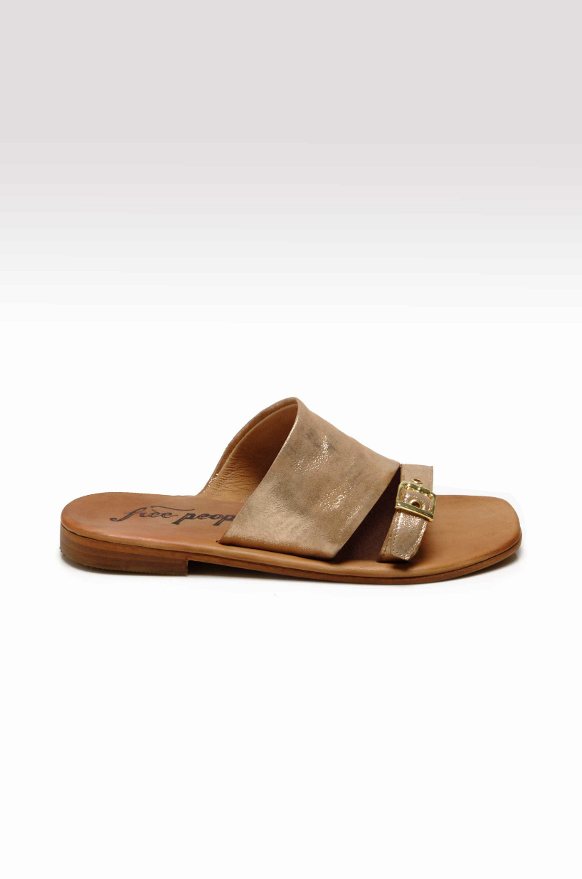 Mila Minimal Flat Sandals - Rose Gold by Free People | 25 South Boutiques