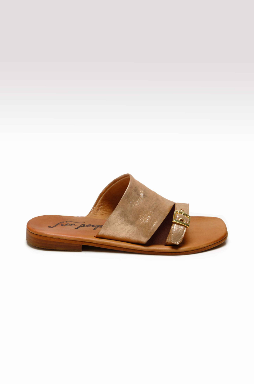 Mila Minimal Flat Sandals - Rose Gold by Free People | 25 South Boutiques
