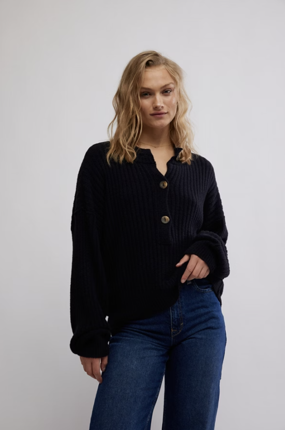 Cocoa Henley - Black by Free People | 25 South Boutiques