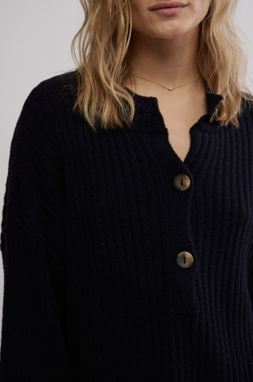 Cocoa Henley - Black by Free People — view 3