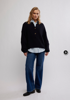 Cocoa Henley - Black by Free People — view 4