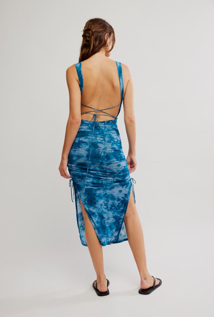 Take Me Away Midi Bodycon Dress - Indigo Combo by Free People — view 3