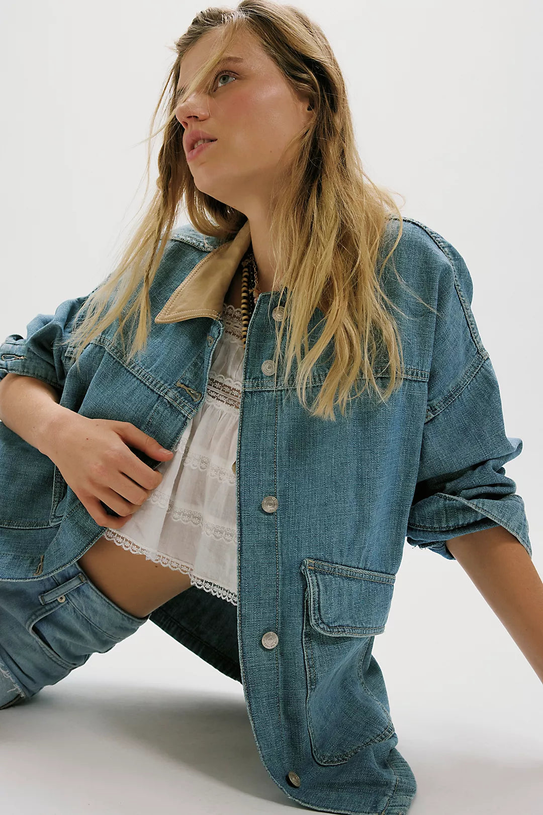 Lemon Denim Jacket - Berry Blues by Free People — view 4