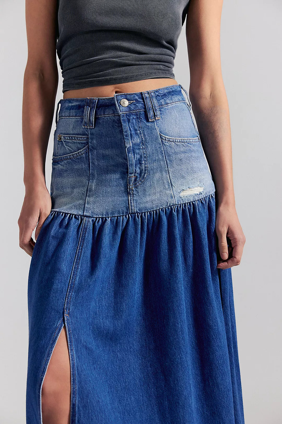 Good Company Mixed Denim Maxi - Blessed by Free People — view 3