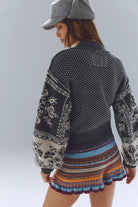 Isle Tide Knit Zip-Up - Charcoal Combo by Free People — view 3