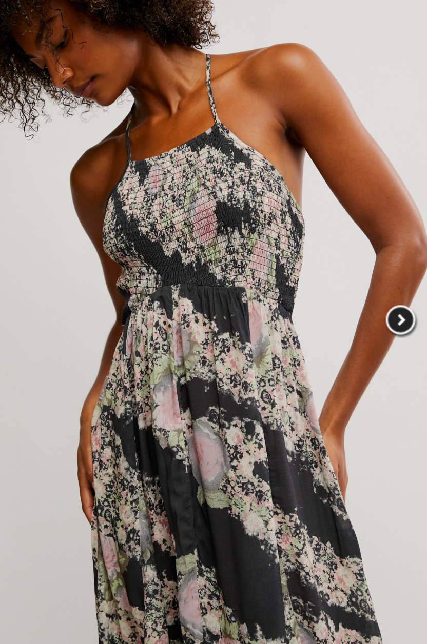Heat Wave Printed Maxi Dress - Granite Combo by Free People — alternate view