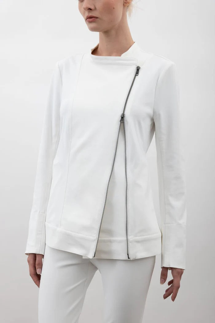 Veracruz Tech Stretch Moto Jacket - White by Elaine Kim | 25 South Boutiques
