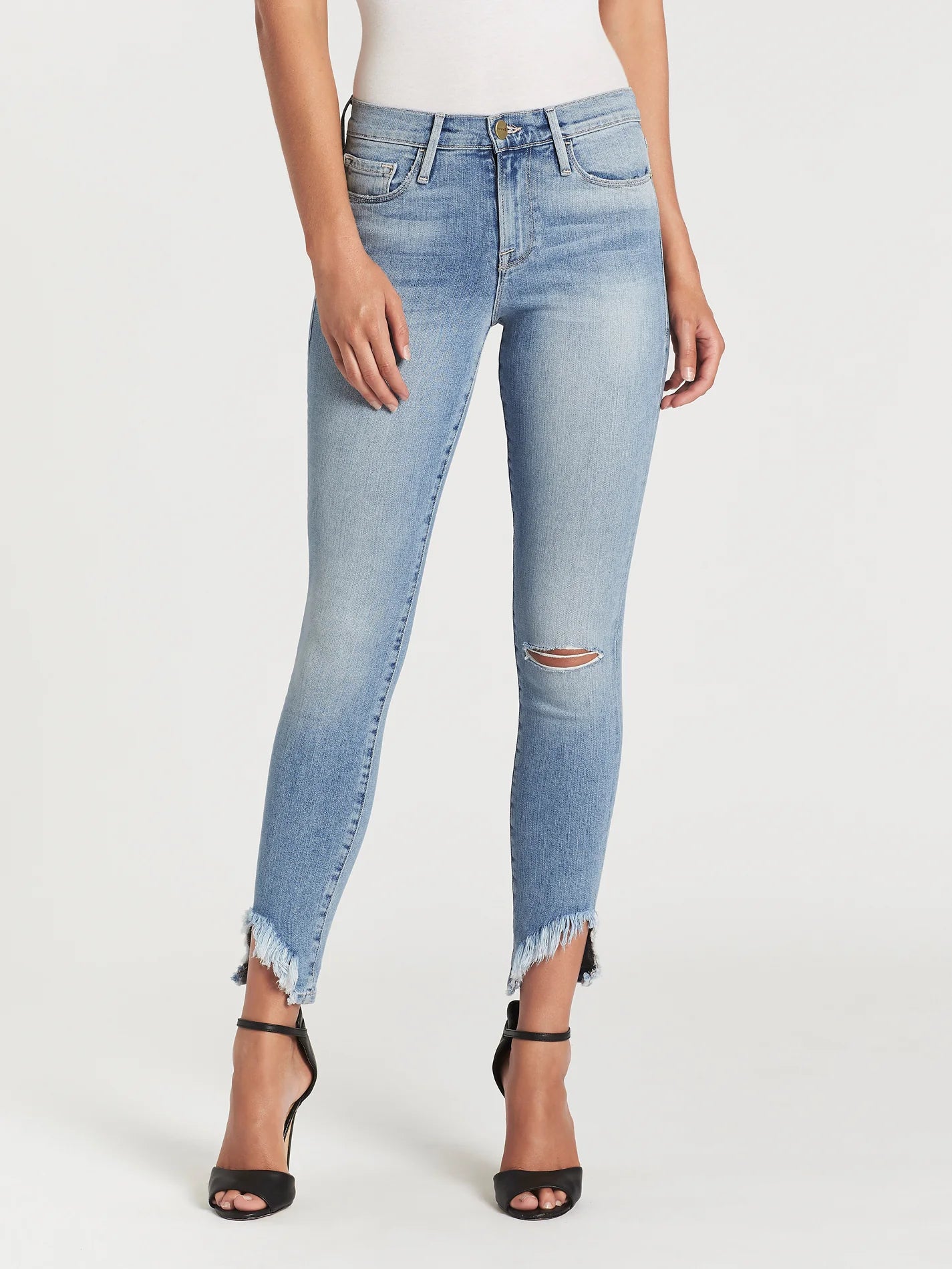 Le Skinny De Jeanne Side Fray - Scampi by Frame | 25 South Boutiques