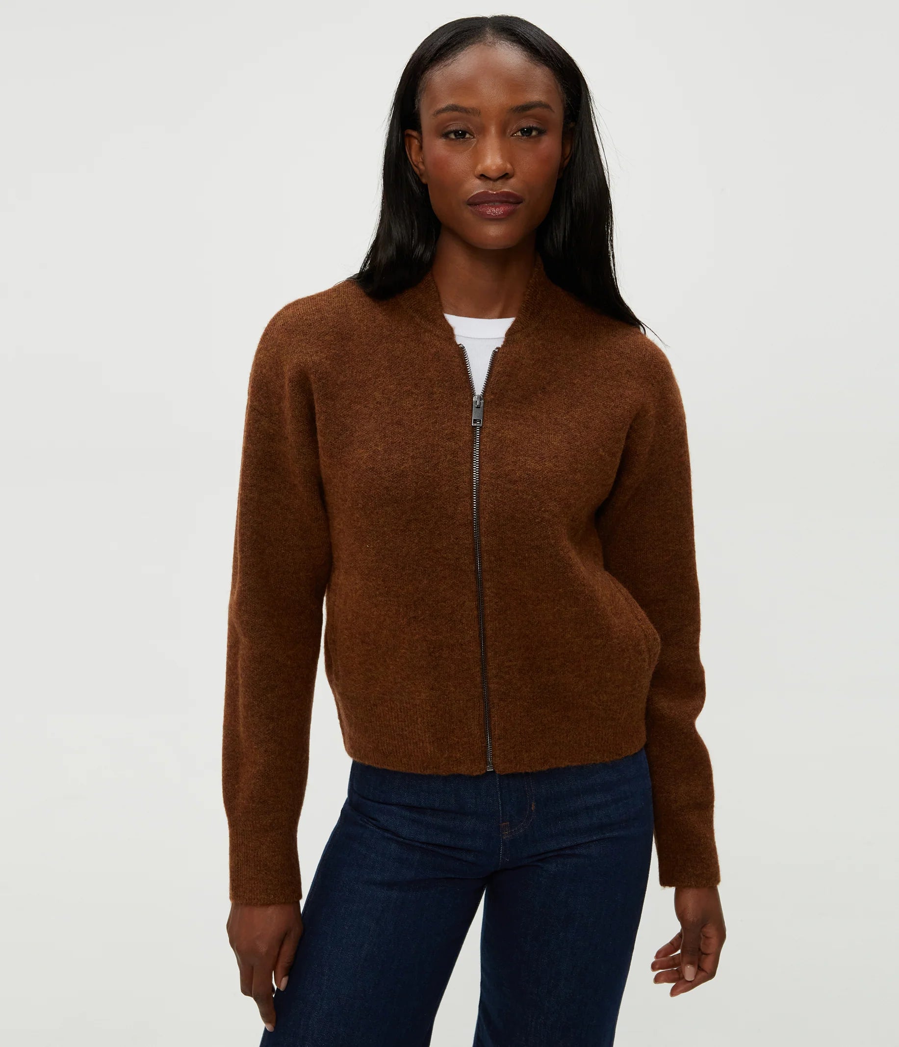 Lidia Cropped Bomber Jacket - Espresso by Michael Stars | 25 South Boutiques