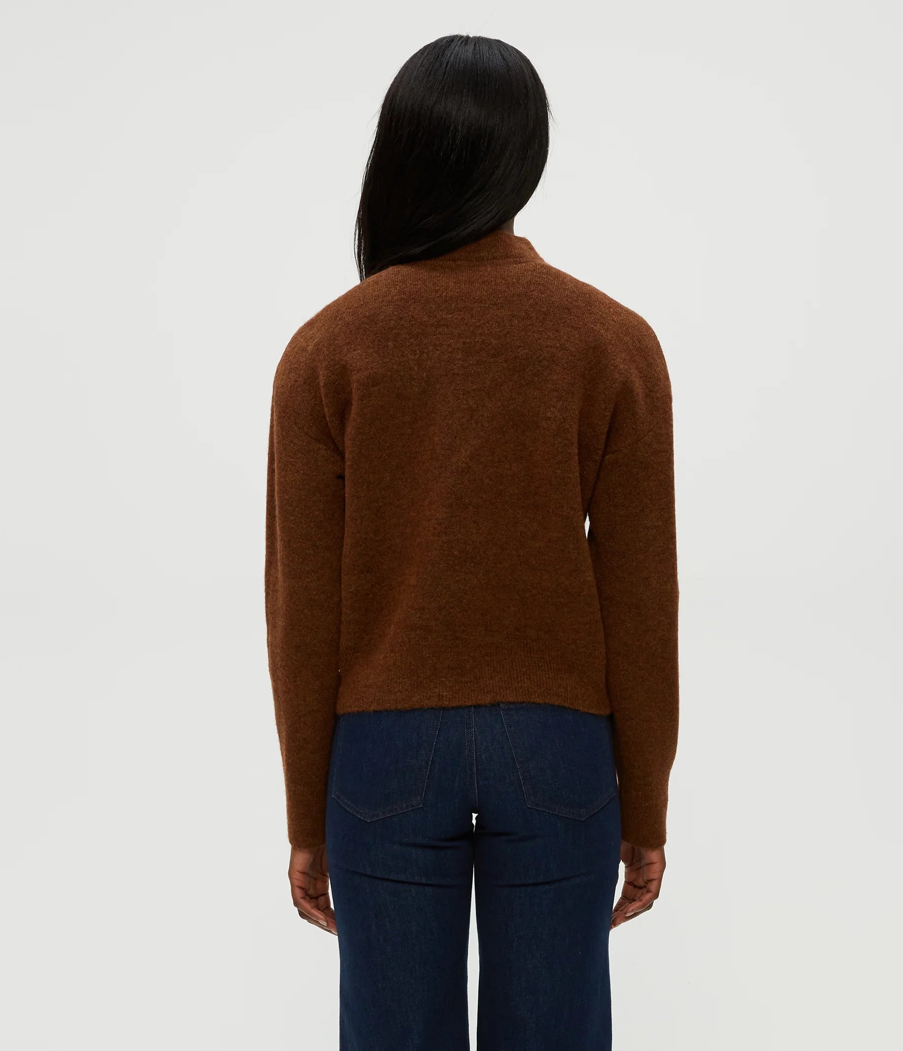 Lidia Cropped Bomber Jacket - Espresso by Michael Stars — view 4
