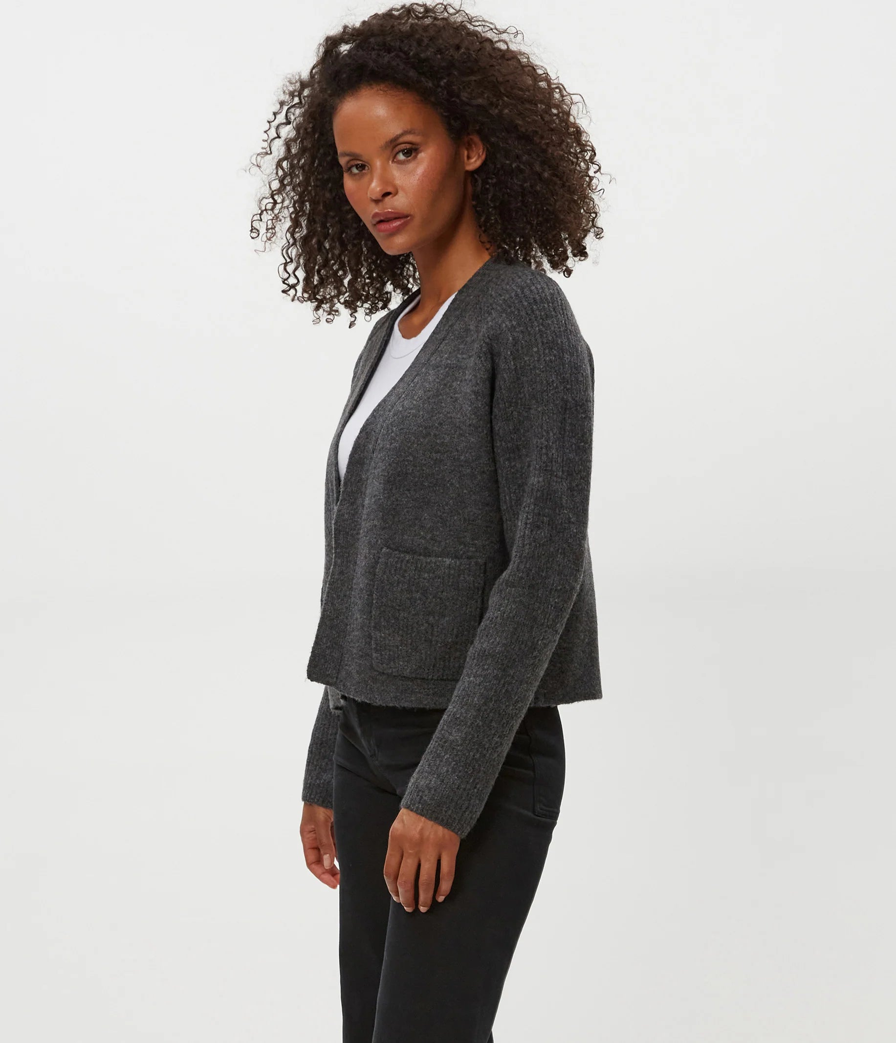Drea Cardigan - Charcoal by Michael Stars — view 3