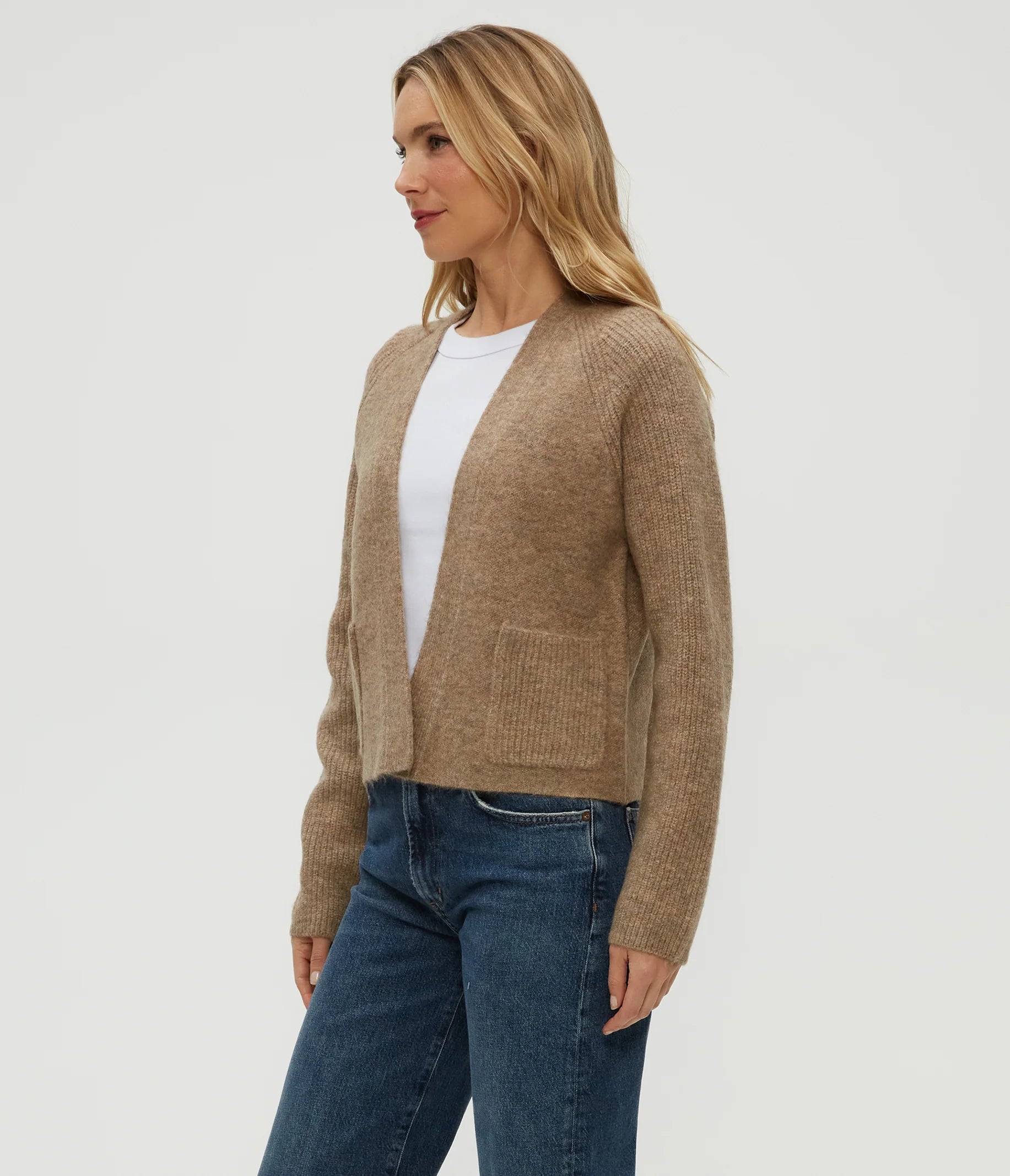 Drea Cardigan - Dark Oatmeal by Michael Stars — view 3