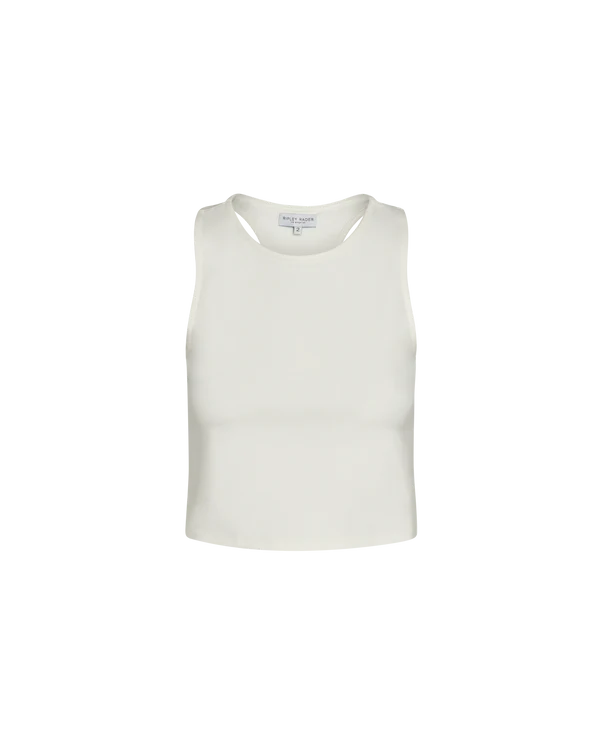 Ponte Knit Tank Top - Off White by Ripley Rader — view 3