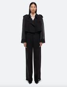 Cropped Trench Coat - Black by Helmut Lang — view 3