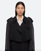 Cropped Trench Coat - Black by Helmut Lang — alternate view