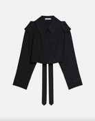 Cropped Trench Coat - Black by Helmut Lang — view 7