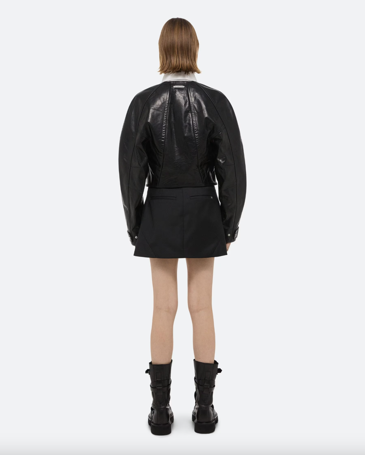 Articulated Leather Jacket - Black by Helmut Lang — view 5