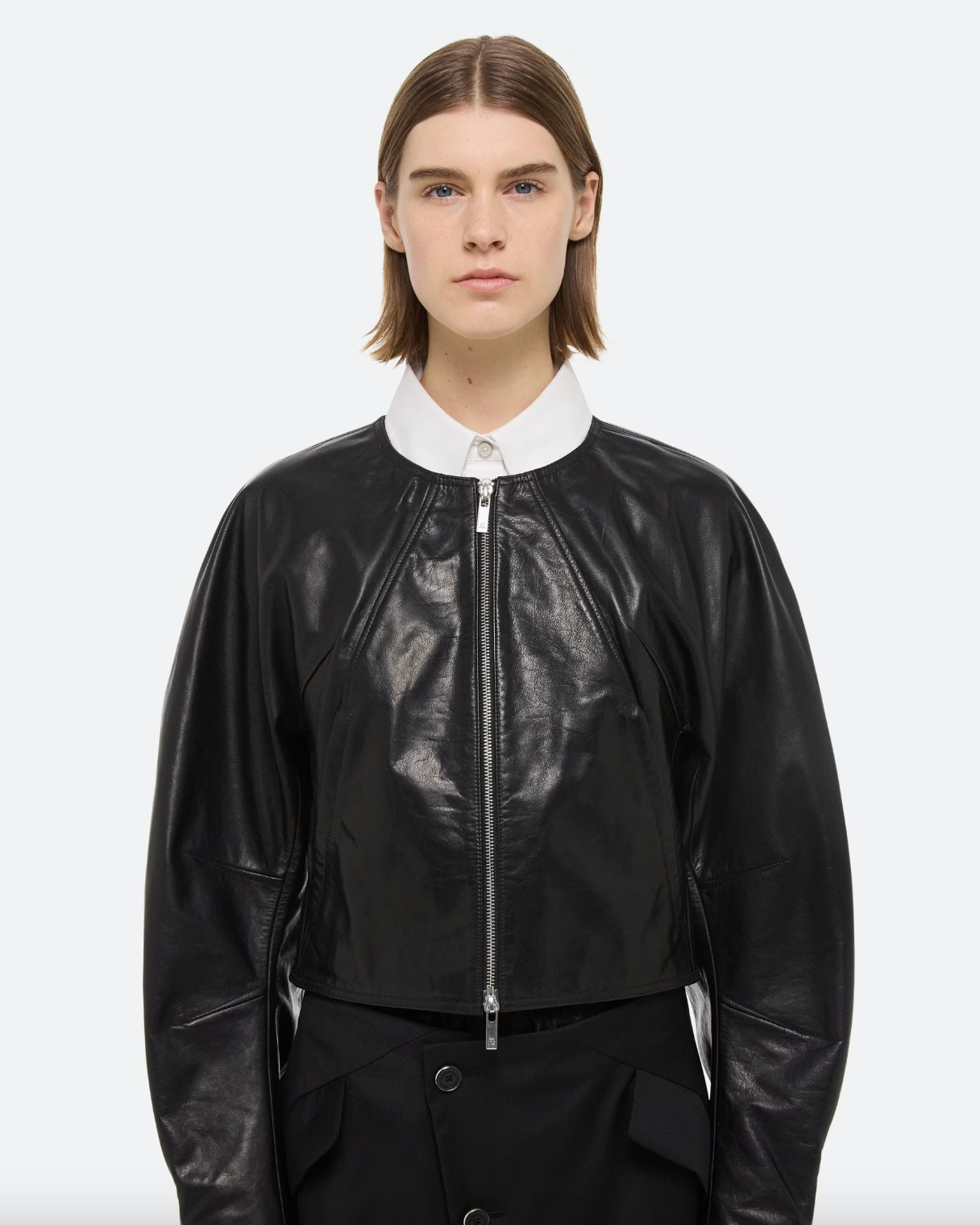 Articulated Leather Jacket - Black by Helmut Lang — alternate view