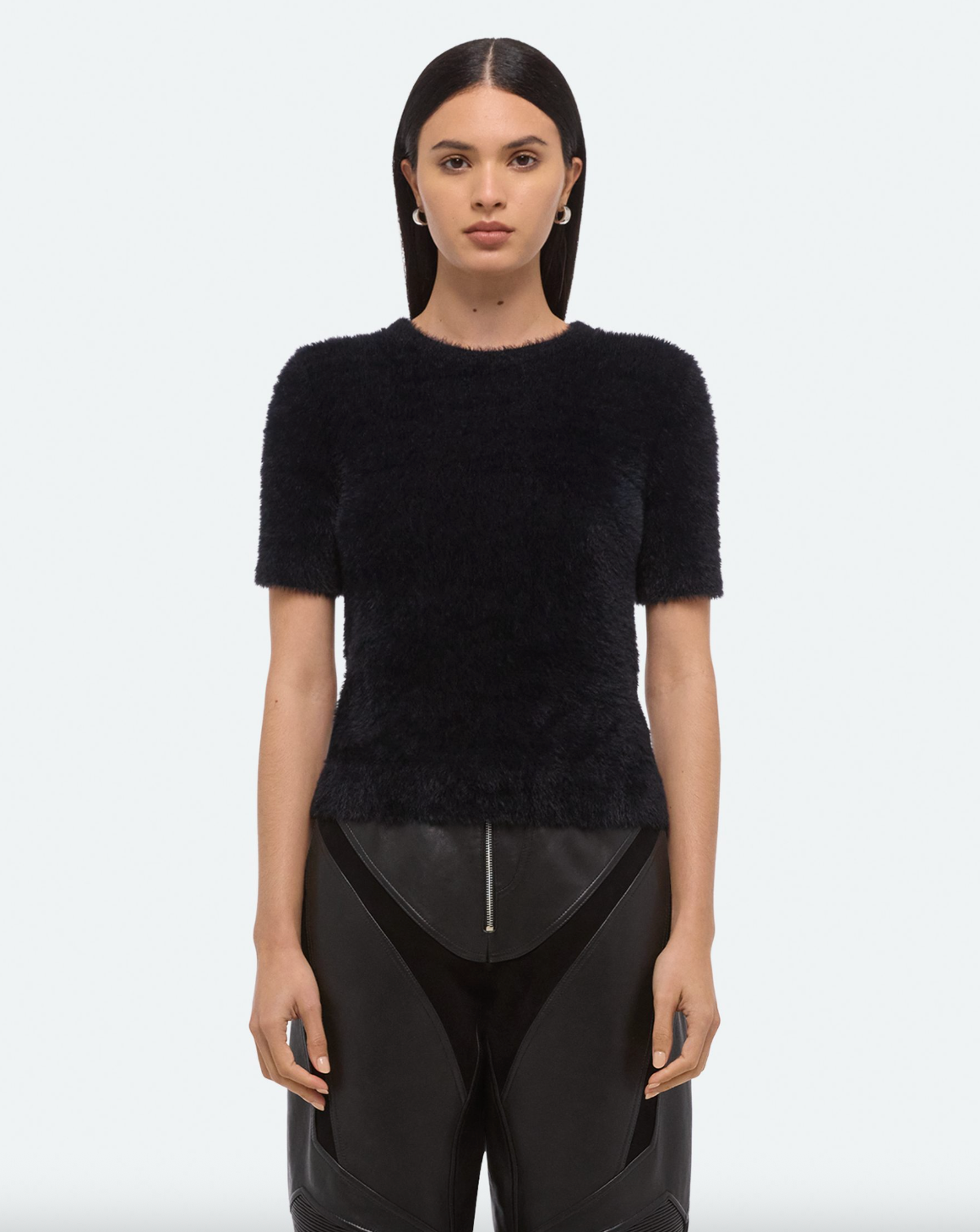 Cropped Sweater Tee - Black by Helmut Lang | 25 South Boutiques