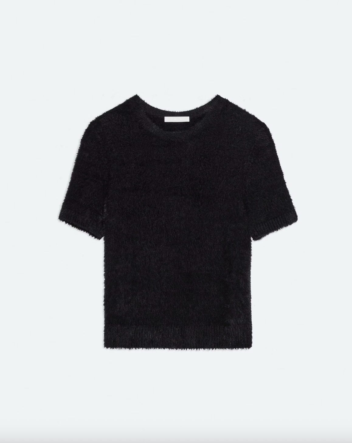 Cropped Sweater Tee - Black by Helmut Lang — view 5