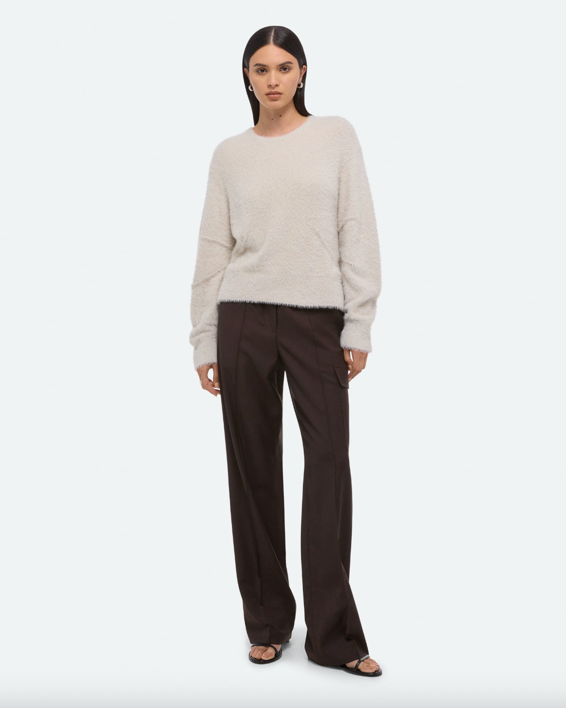 Apex Crewneck Sweater - Ivory by Helmut Lang — view 4