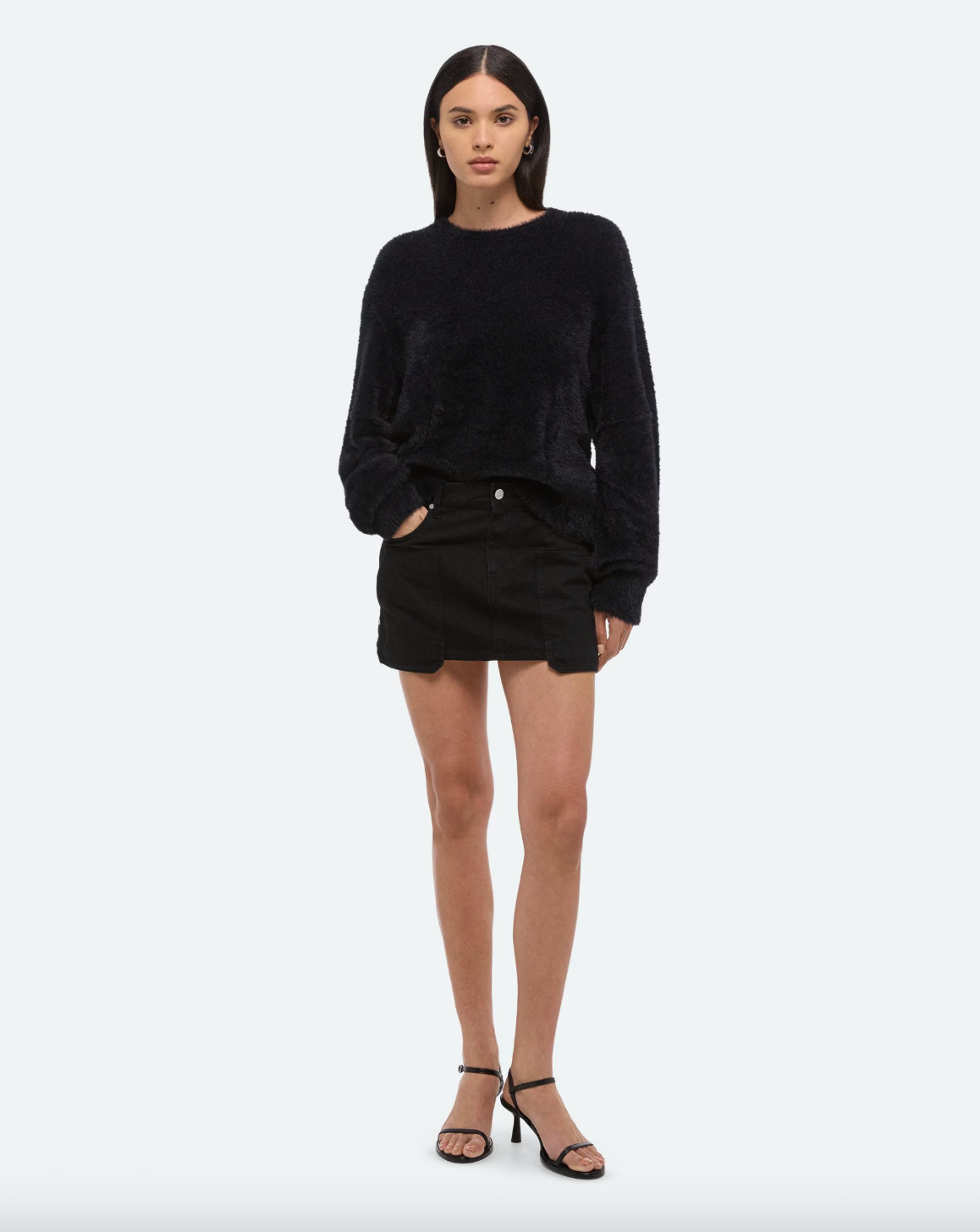 Apex Crewneck Sweater - Black by Helmut Lang — view 4