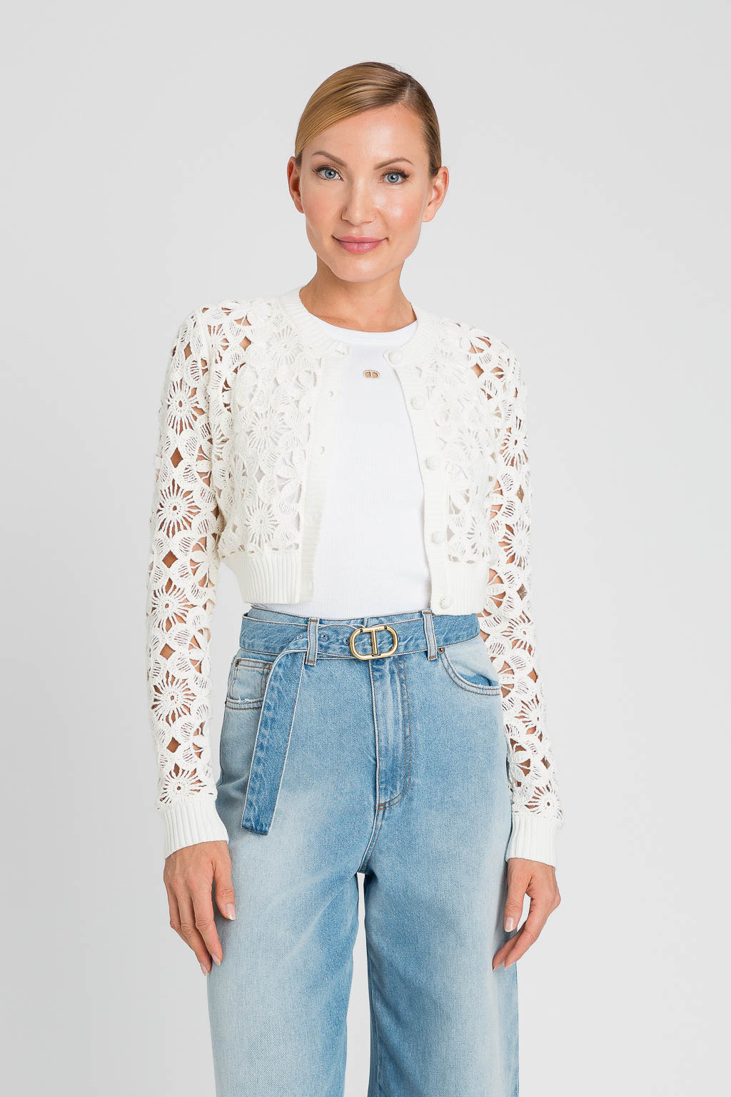 Crochet Cardigan - Natural by Twinset | 25 South Boutiques
