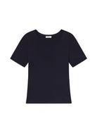 Paloma Cotton Rib Baby Tee - Navy by A.L.C — view 6