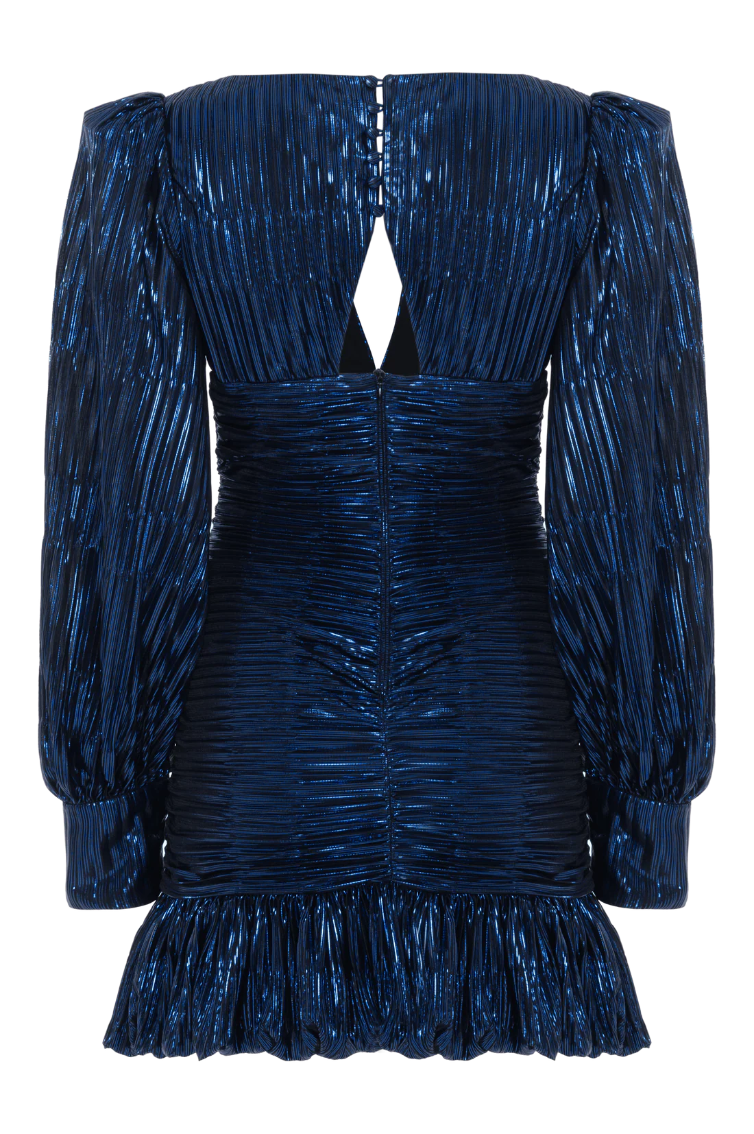 Metallic Plisse Mini Dress - Dark Blue by PatBo — view 5