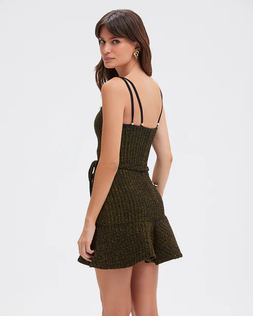 Metallic Knit Mini Dress - Black by PatBo — view 4