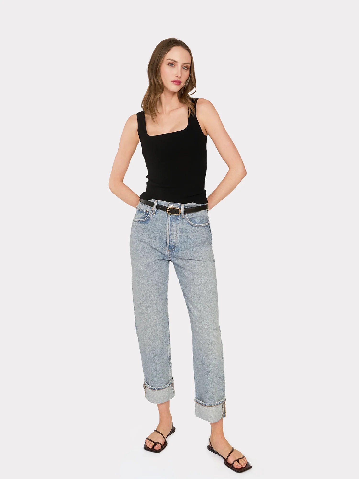 Square Neck Tank - Black by Autumn Cashmere — alternate view